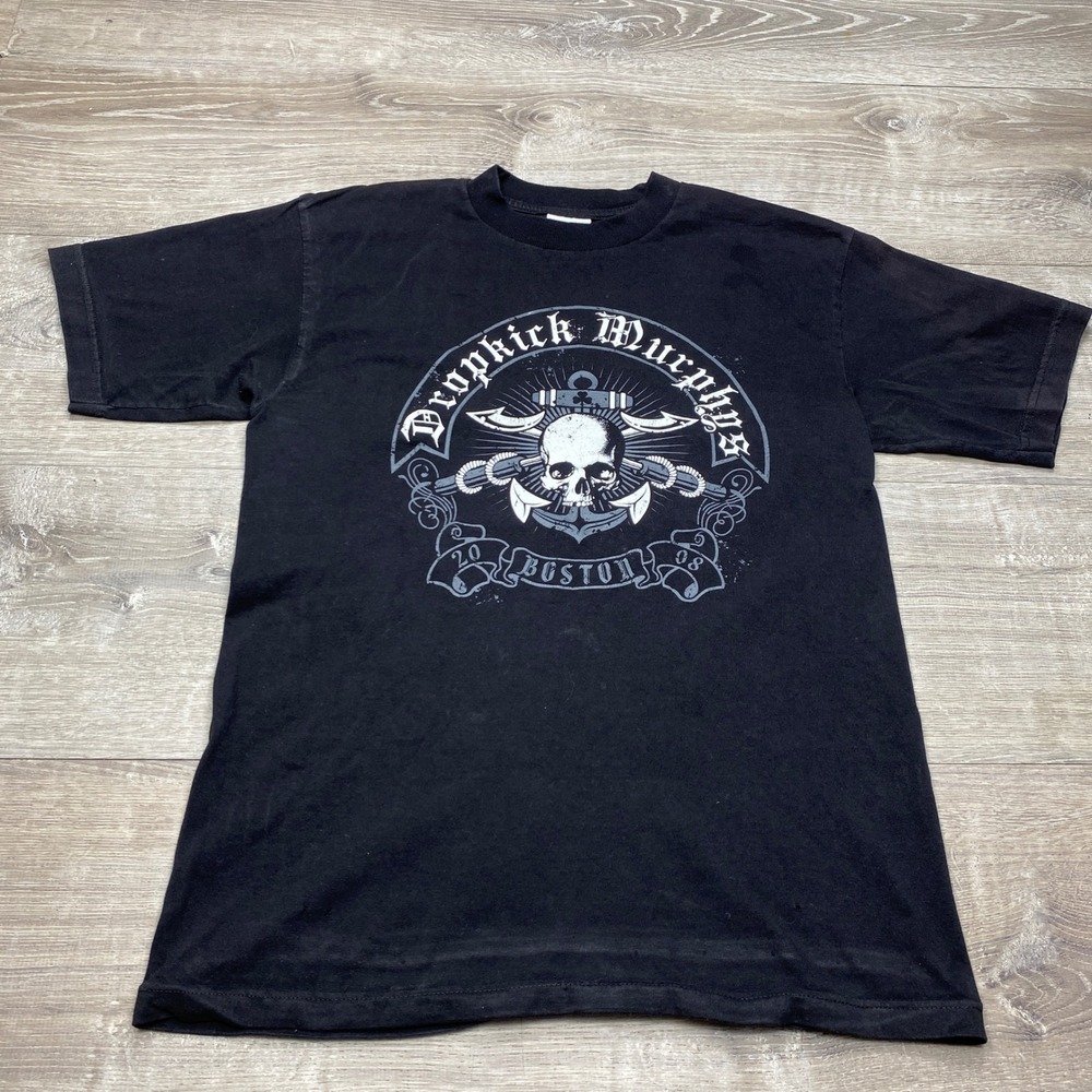 Dropkick Murphys T Shirt Mens Medium Black 2008 Fall Tour Graphic Band Tee USA